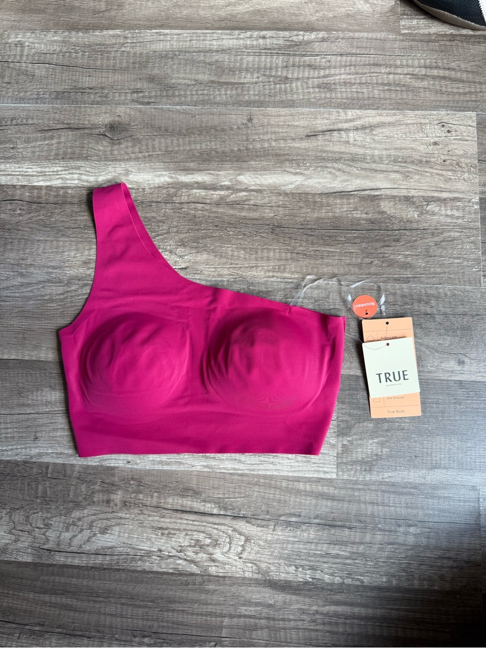 True & Co True Body One-Shoulder Bra Pink Size S NWT